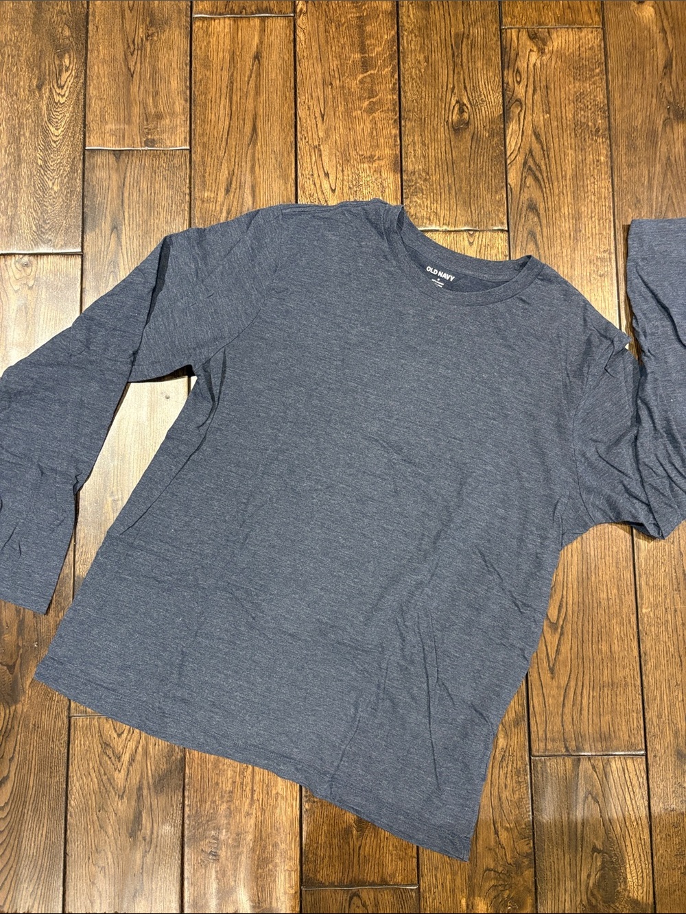 Old Navy Heathered Blue Long Sleeve Crew